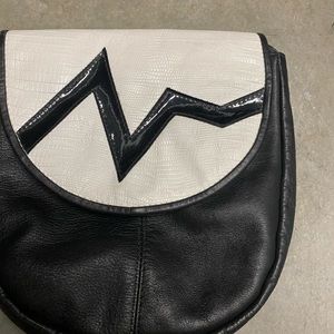 Crossbody Black & White Leather Bag